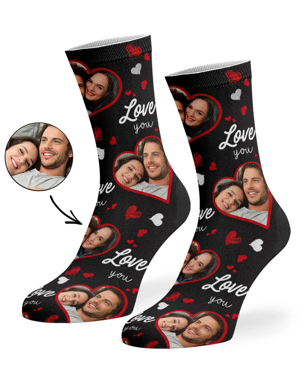 Heart Photo Collage Socks sold by Super Socks product image thumbnail 2