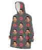 Love Hearts Personalised Face Blanket Hoodie sold by Super Socks