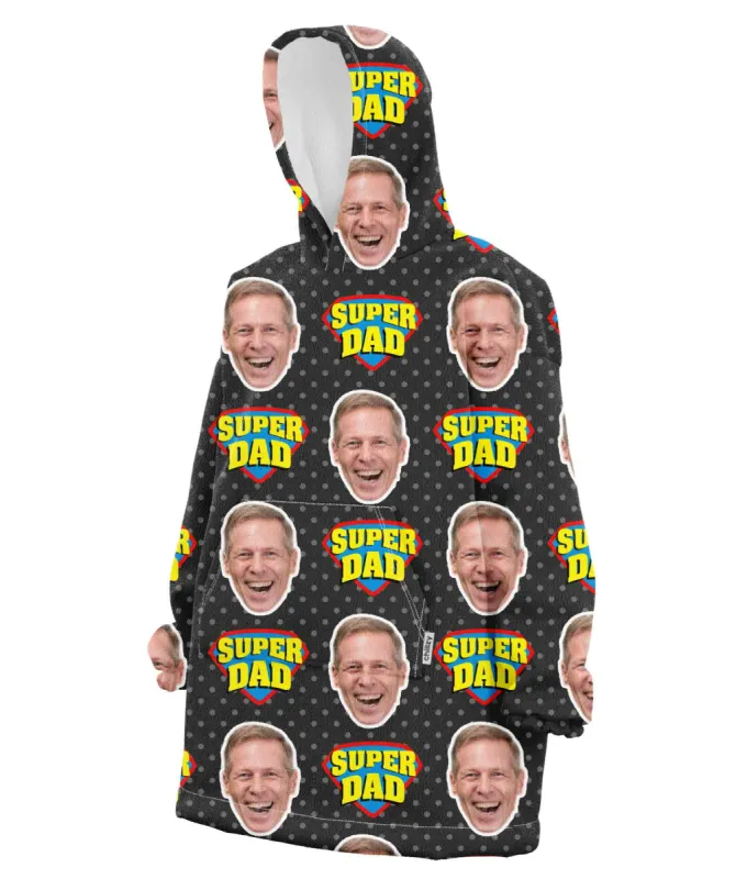 Super Dad Custom Hoodie Blanket sold by Super Socks