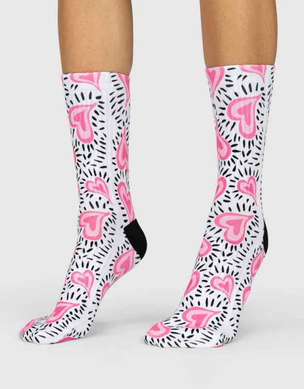 Retro Pink Hearts Socks sold by Super Socks