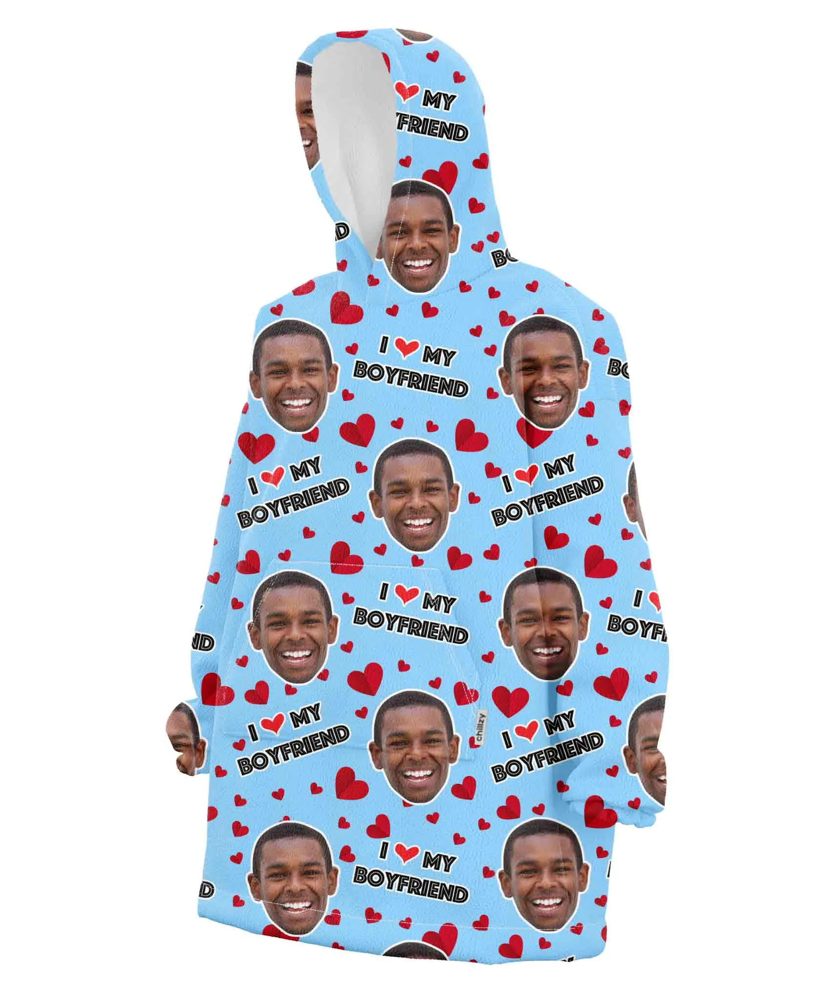 I Love My Boyfriend Hoodie Blanket sold by Super Socks product image thumbnail 3