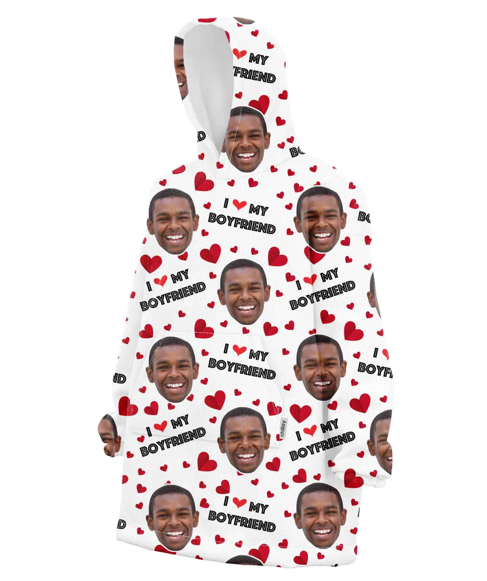 I Love My Boyfriend Hoodie Blanket sold by Super Socks product image thumbnail 4