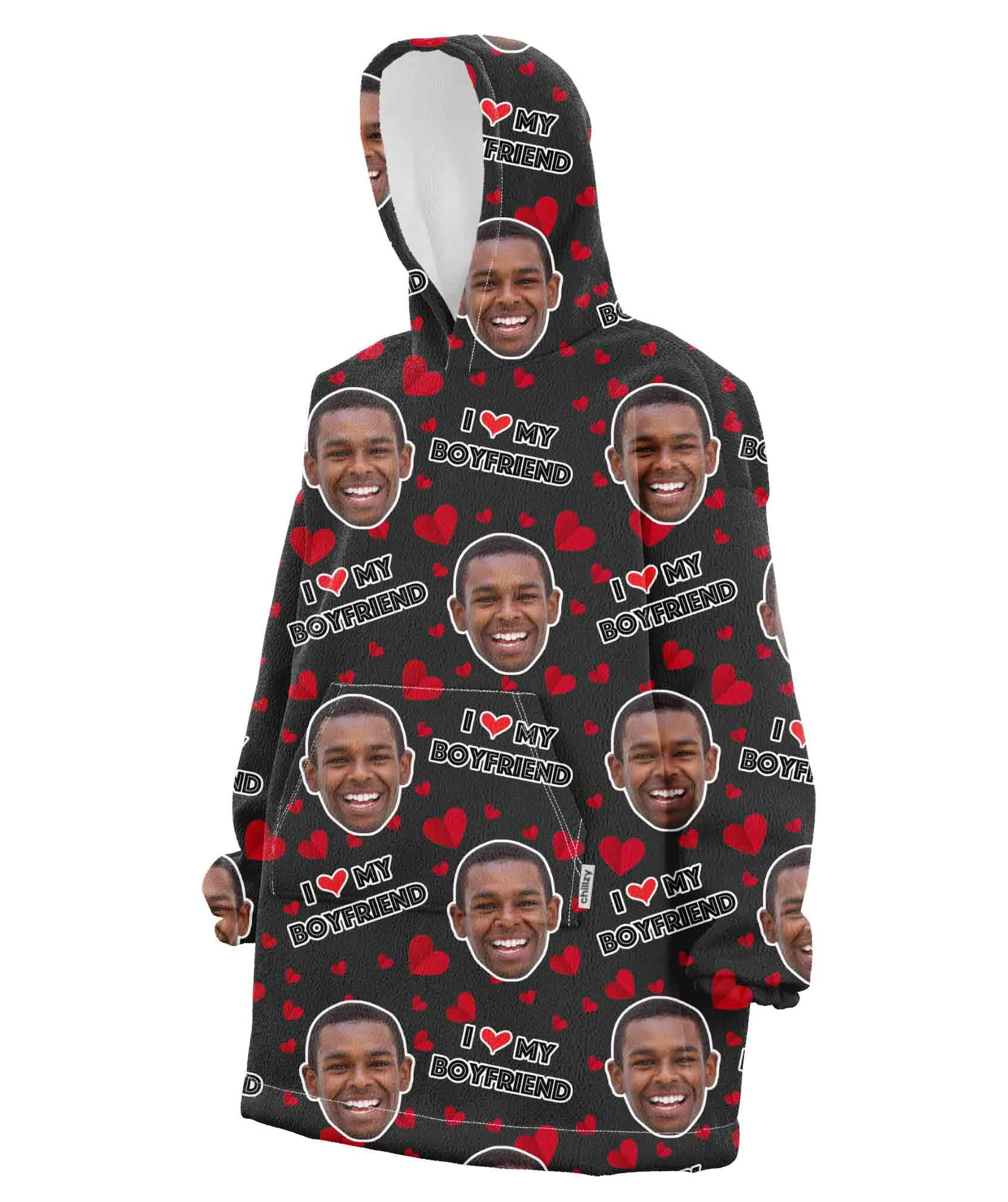 I Love My Boyfriend Hoodie Blanket sold by Super Socks product image thumbnail 5