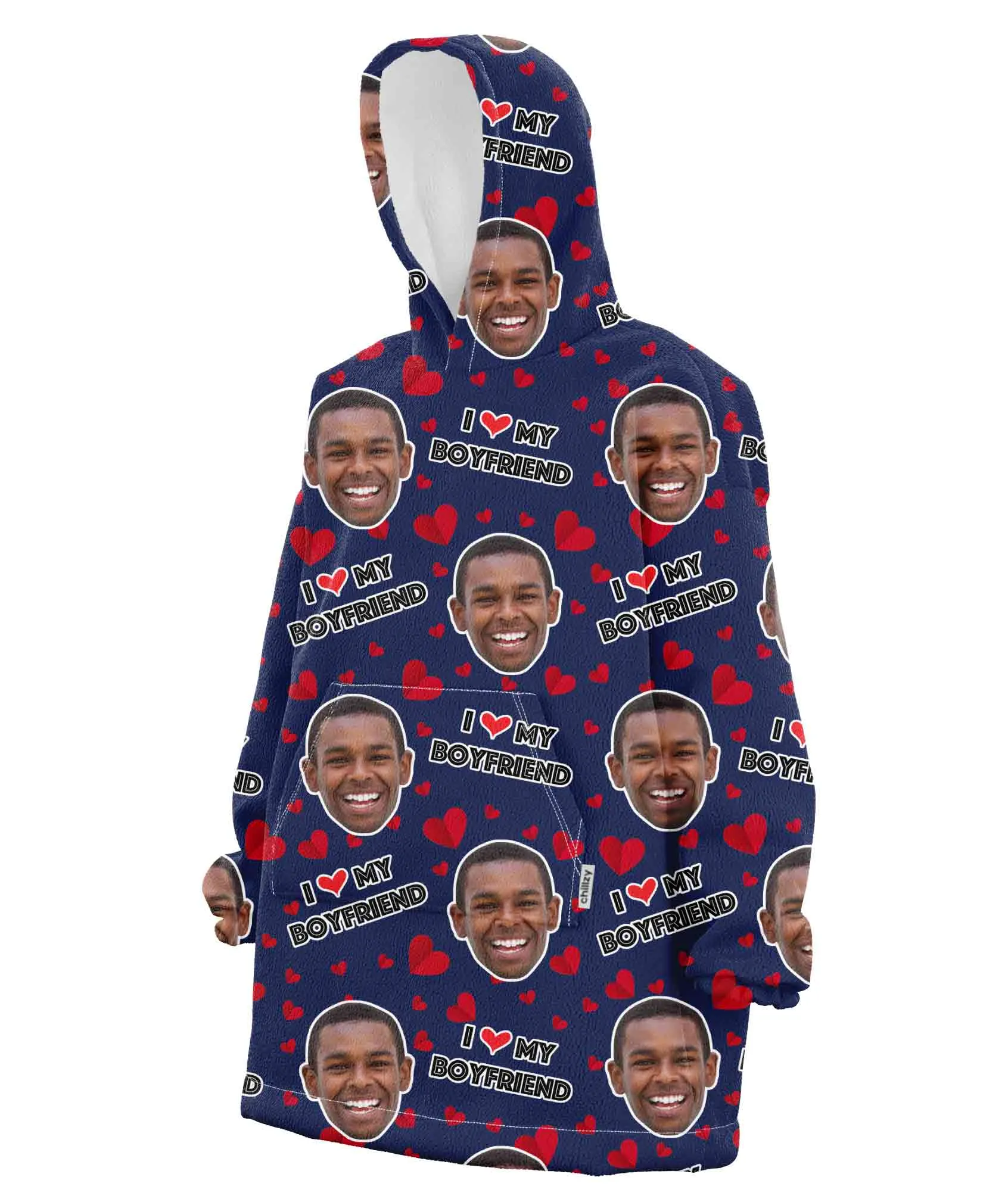 I Love My Boyfriend Hoodie Blanket sold by Super Socks product image thumbnail 2