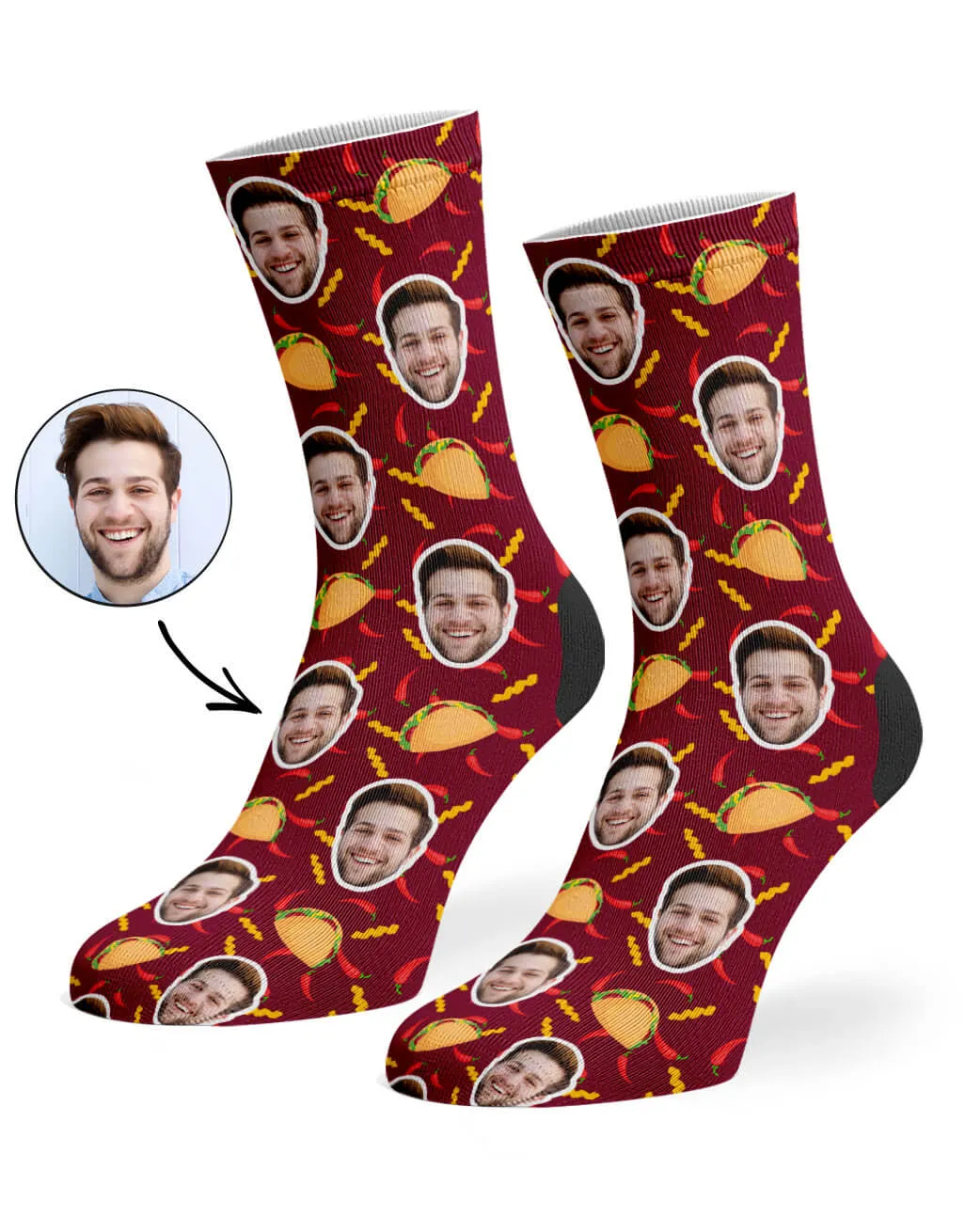 Taco Face Socks sold by Super Socks product image thumbnail 4