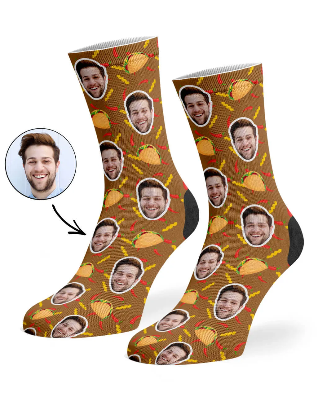 Taco Face Socks sold by Super Socks product image thumbnail 3