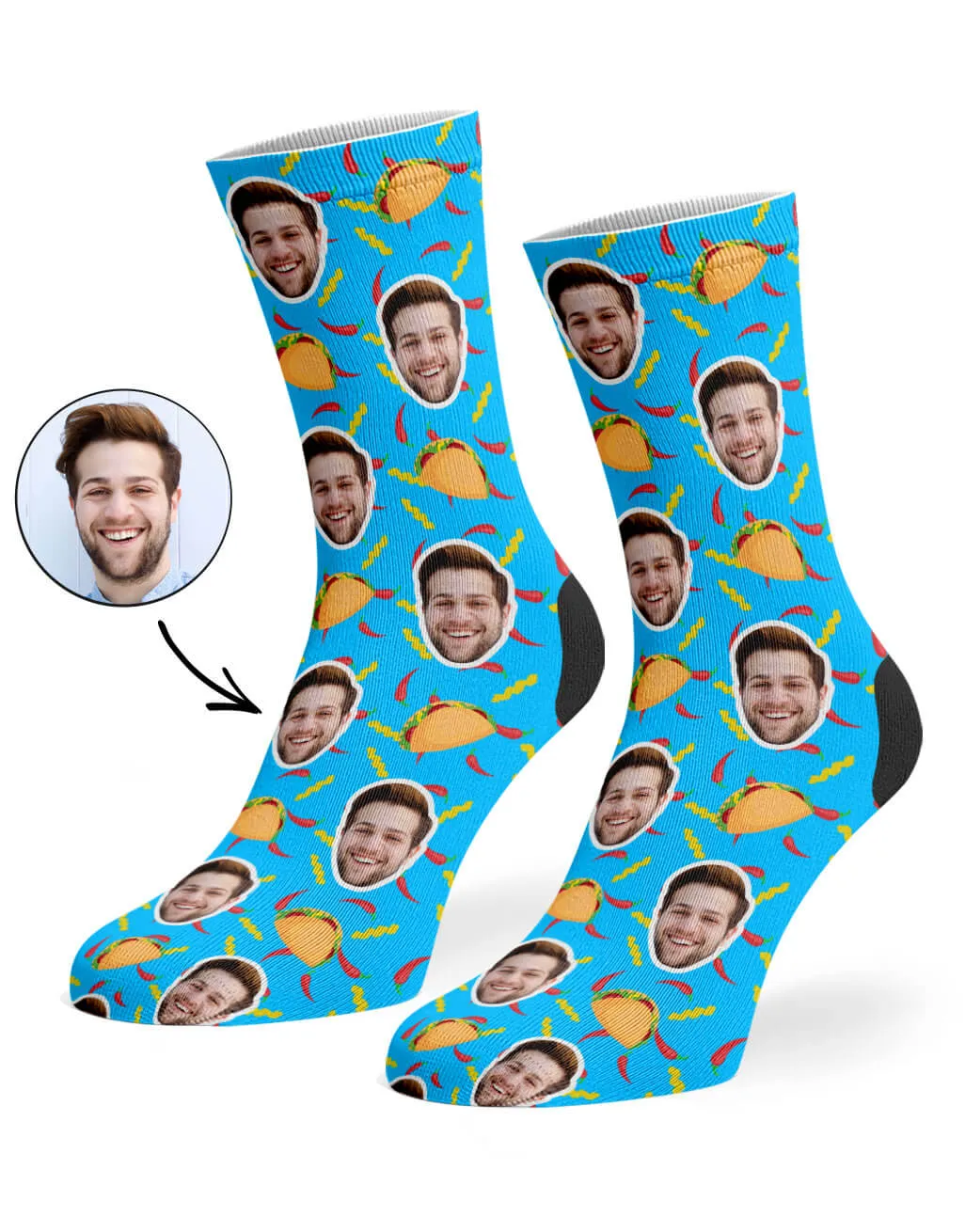 Taco Face Socks sold by Super Socks product image thumbnail 2