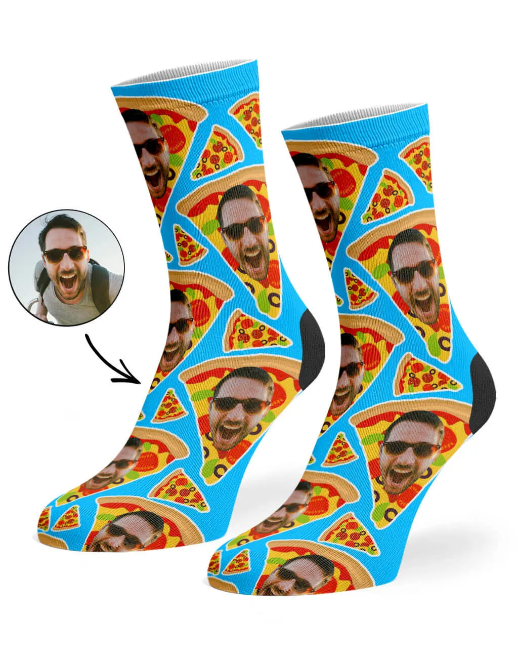 Pizza My Face Socks sold by Super Socks product image thumbnail 4