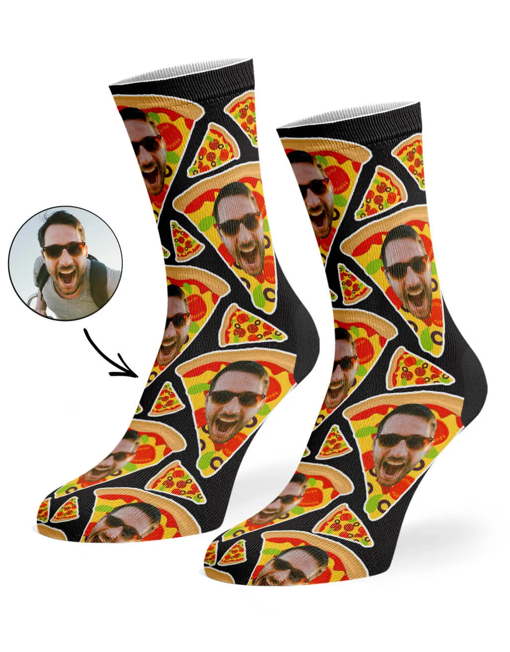 Pizza My Face Socks sold by Super Socks product image thumbnail 3