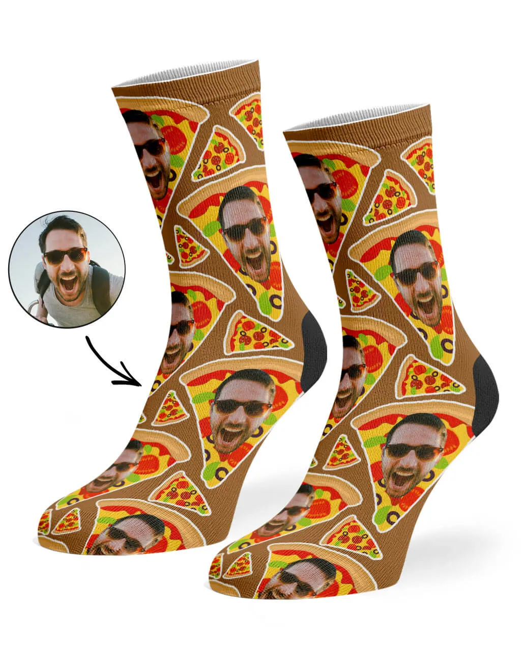 Pizza My Face Socks sold by Super Socks product image thumbnail 5