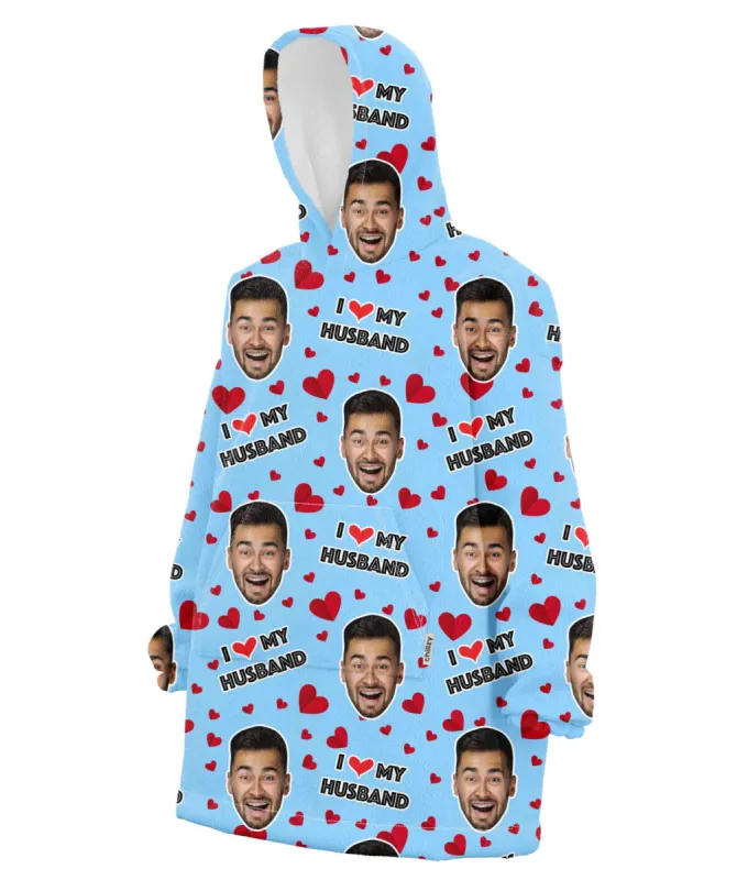 I Love My Husband Hoodie Blanket sold by Super Socks