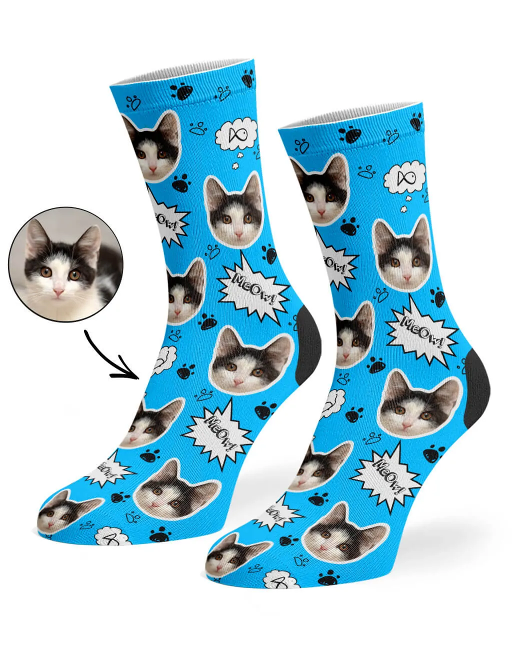 Your Cat Meow Socks sold by Super Socks product image thumbnail 5