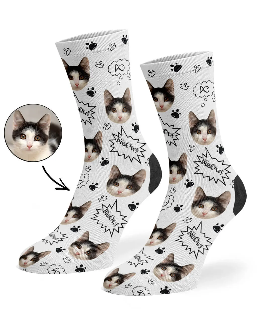 Your Cat Meow Socks sold by Super Socks product image thumbnail 2