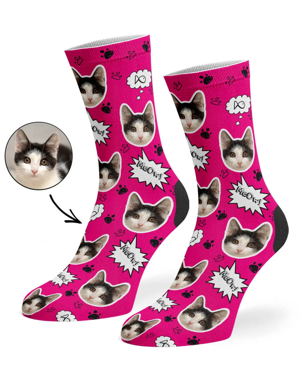 Your Cat Meow Socks sold by Super Socks product image thumbnail 3