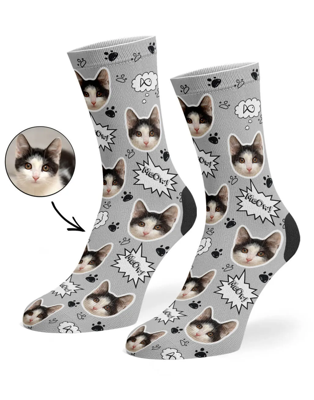 Your Cat Meow Socks sold by Super Socks product image thumbnail 4