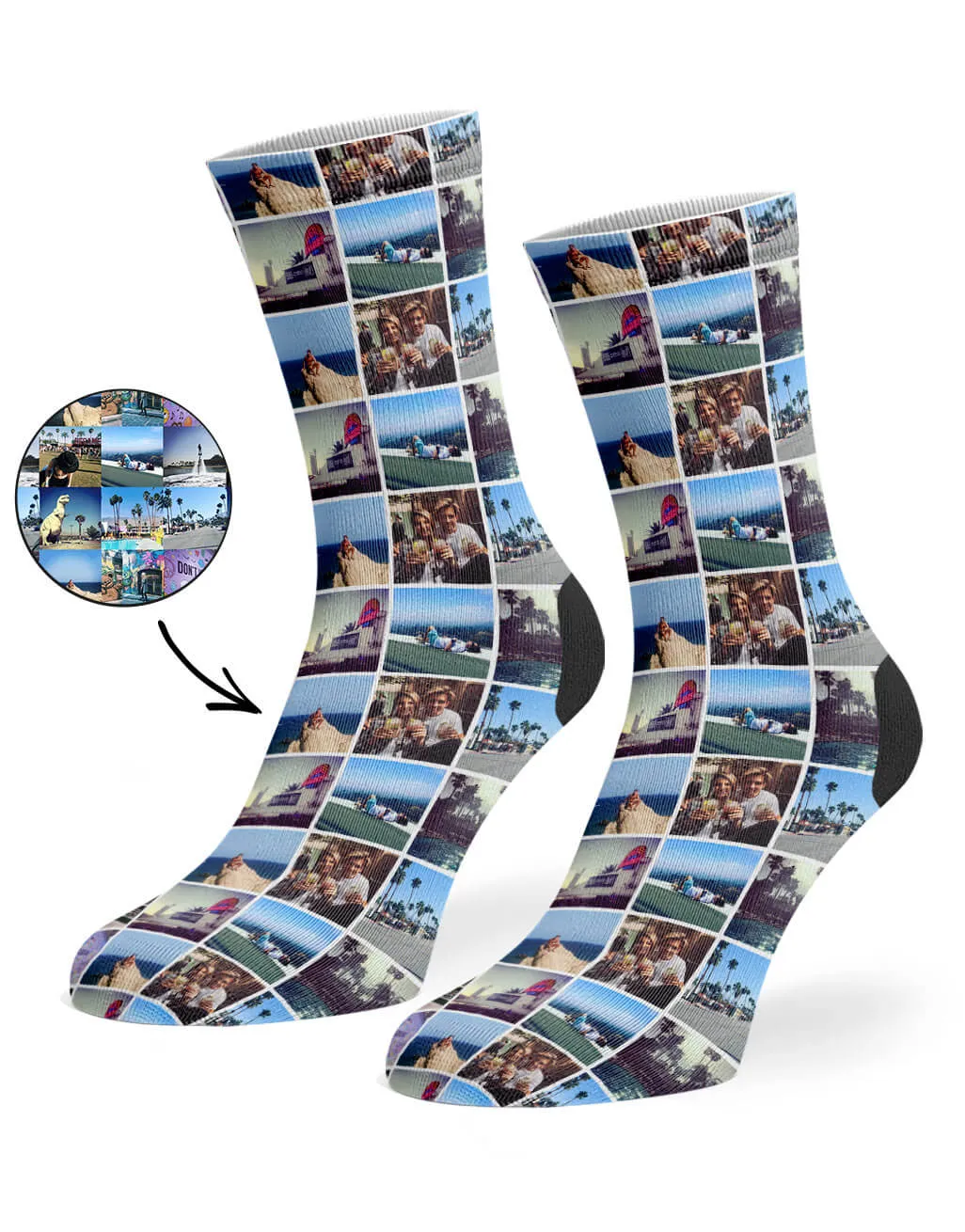 Grid Photo Collage Socks sold by Super Socks product image thumbnail 2