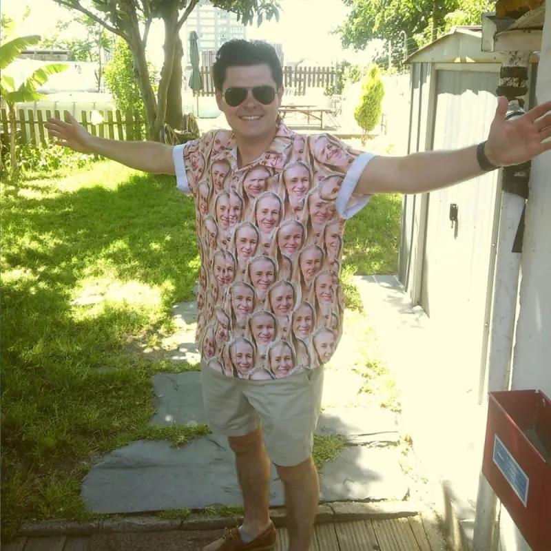 Face Mash Custom Hawaiian Shirt sold by Super Socks
