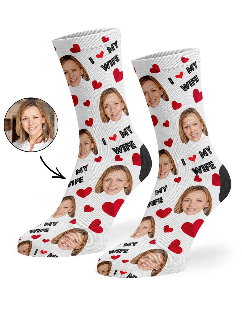 I Love My Wife Socks sold by Super Socks product image thumbnail 3