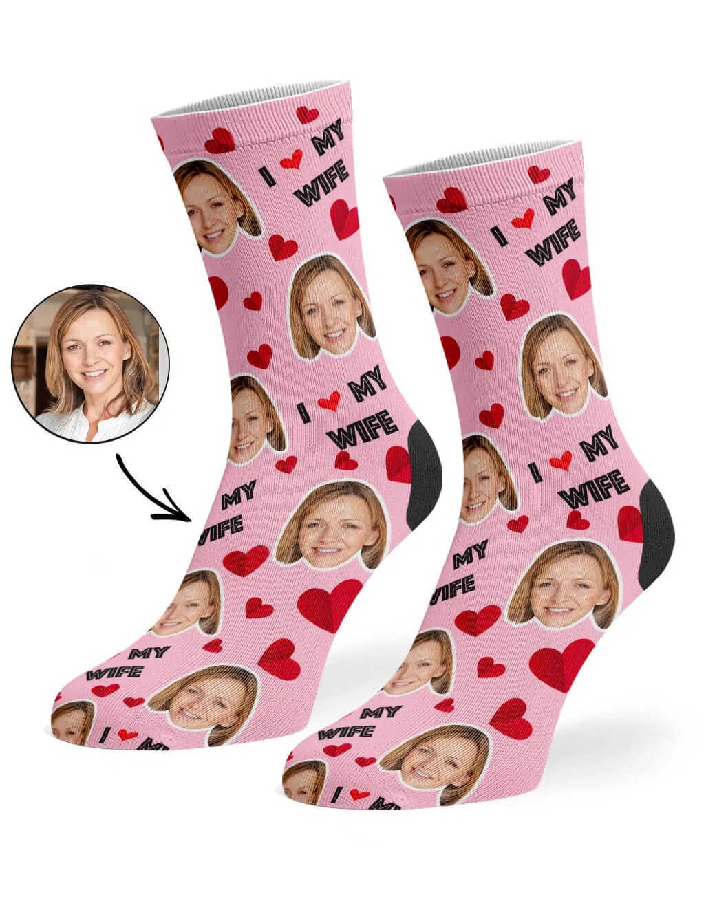 I Love My Wife Socks sold by Super Socks product image thumbnail 2