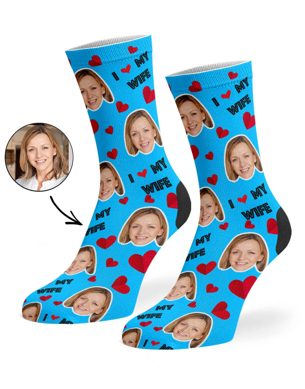 I Love My Wife Socks sold by Super Socks product image thumbnail 4