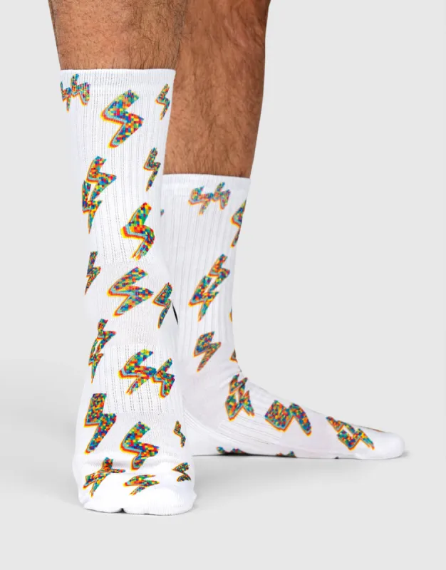 Pixel Bolt Socks made by Super Socks