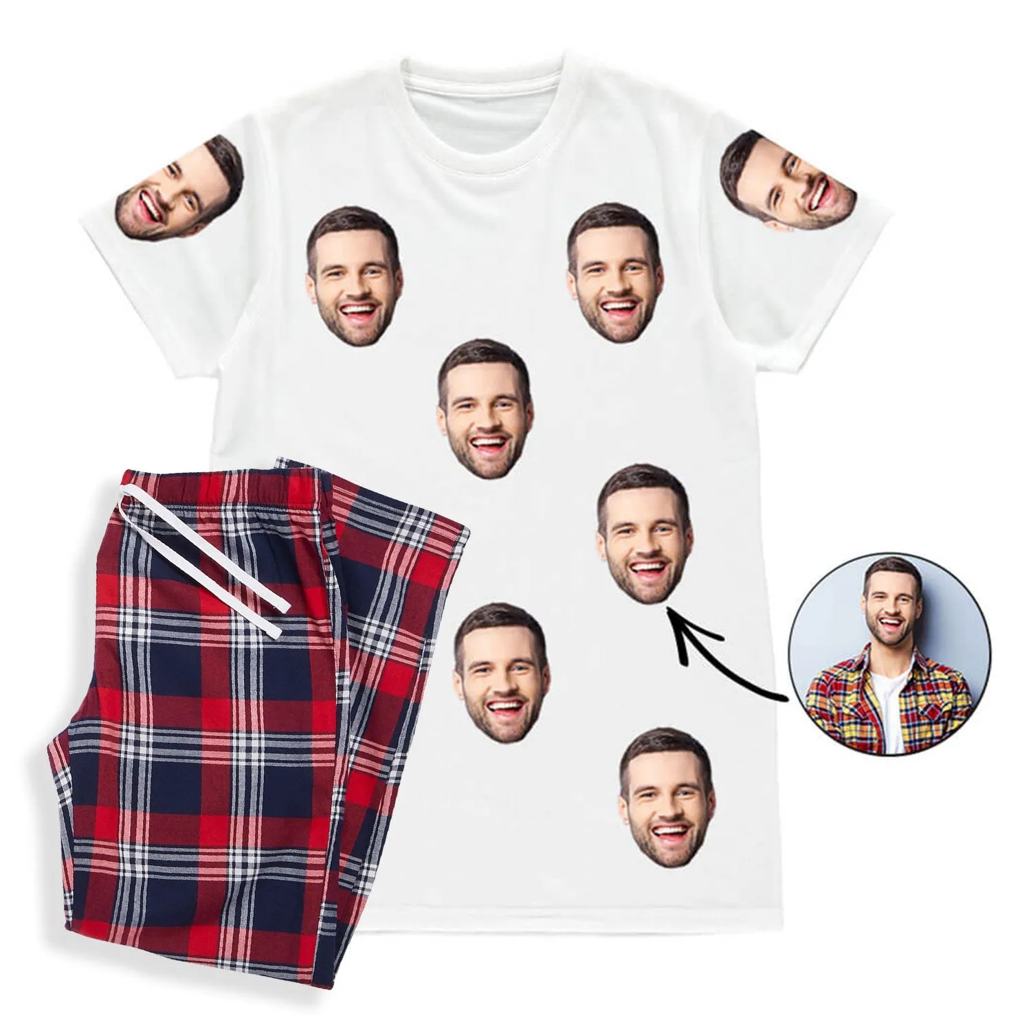 Women's Face Pyjamas - Tartan Trouser Set sold by Super Socks