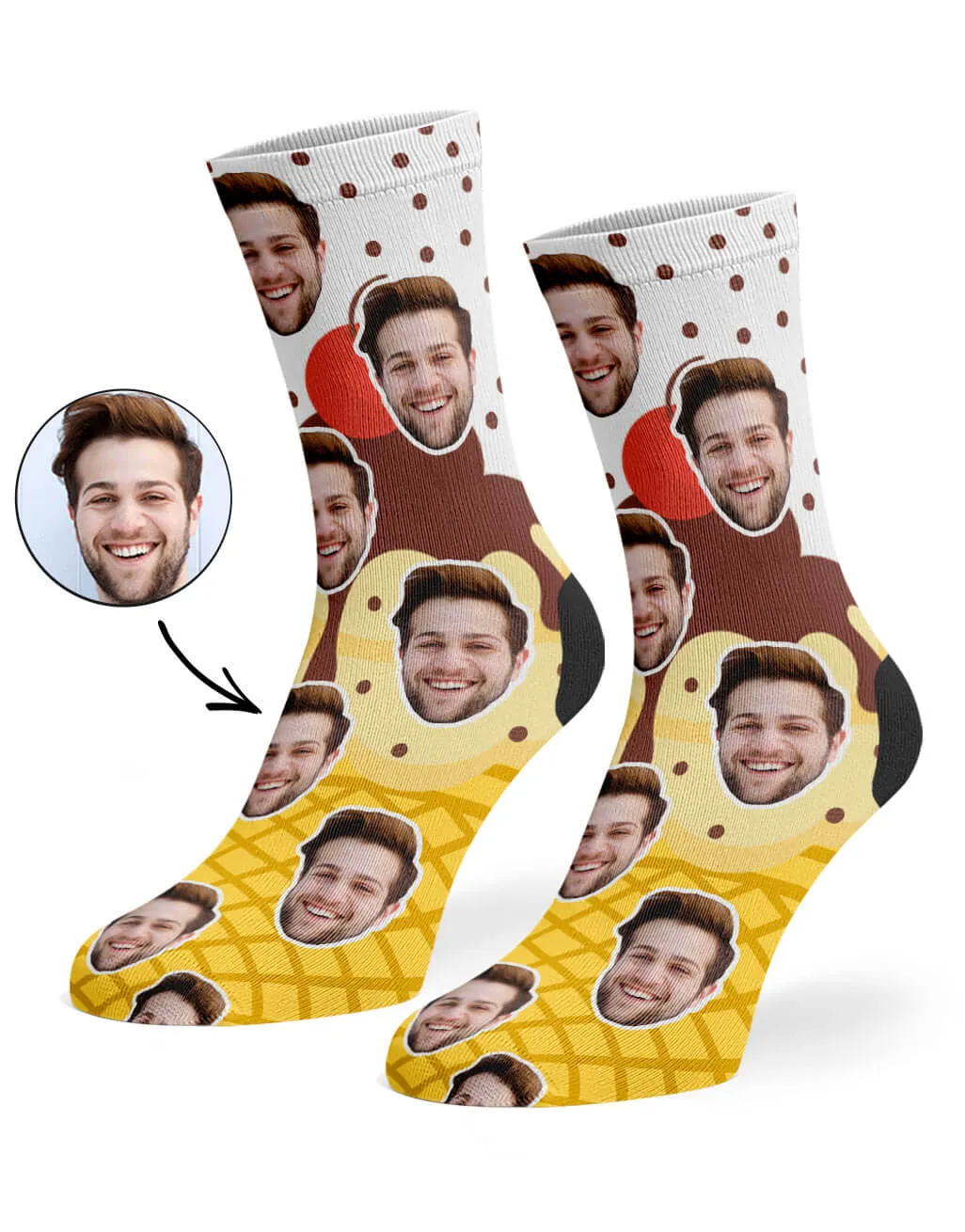 Vanilla Sundae Ice Cream Socks sold by Super Socks