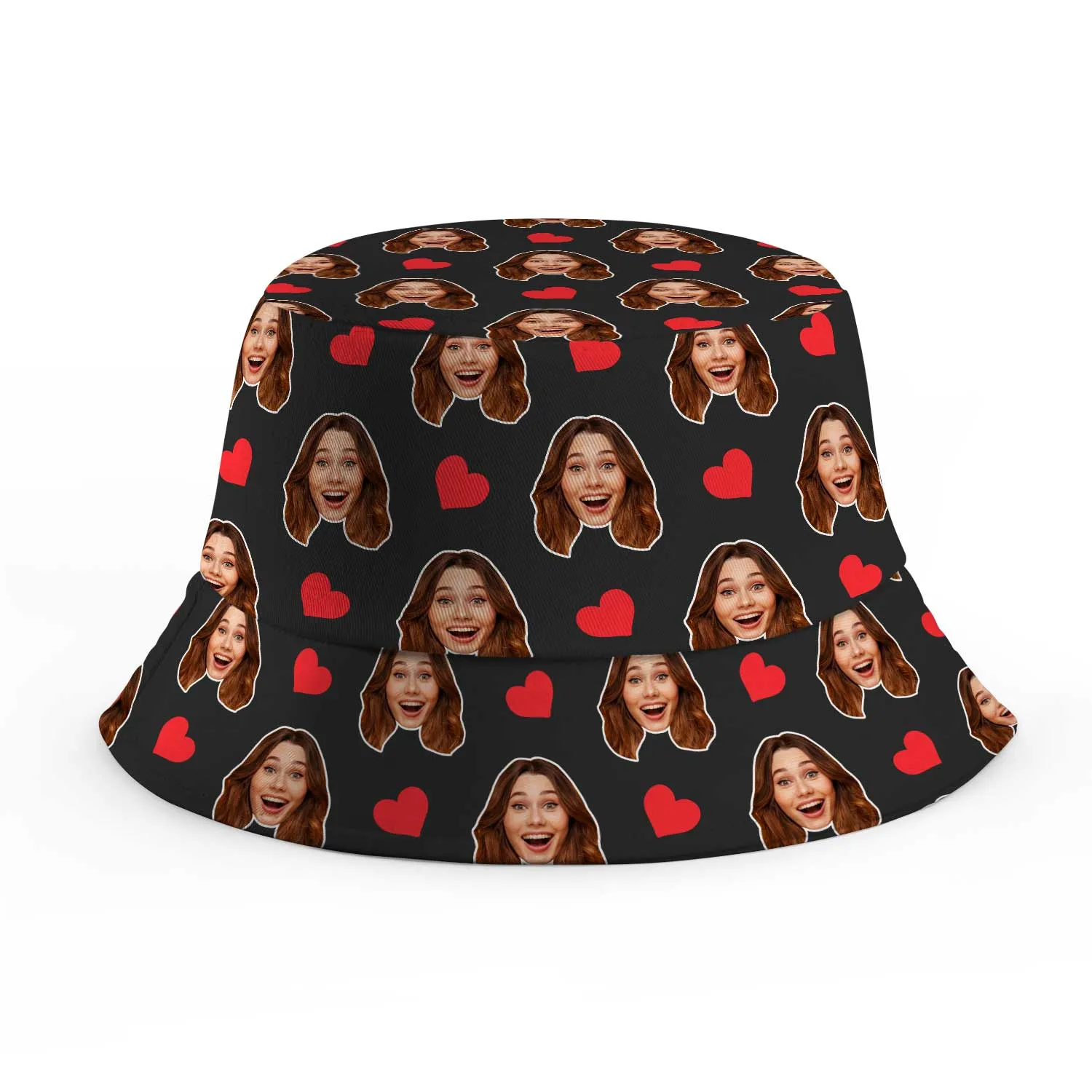 Red Hearts Custom Bucket Hat sold by Super Socks product image thumbnail 4
