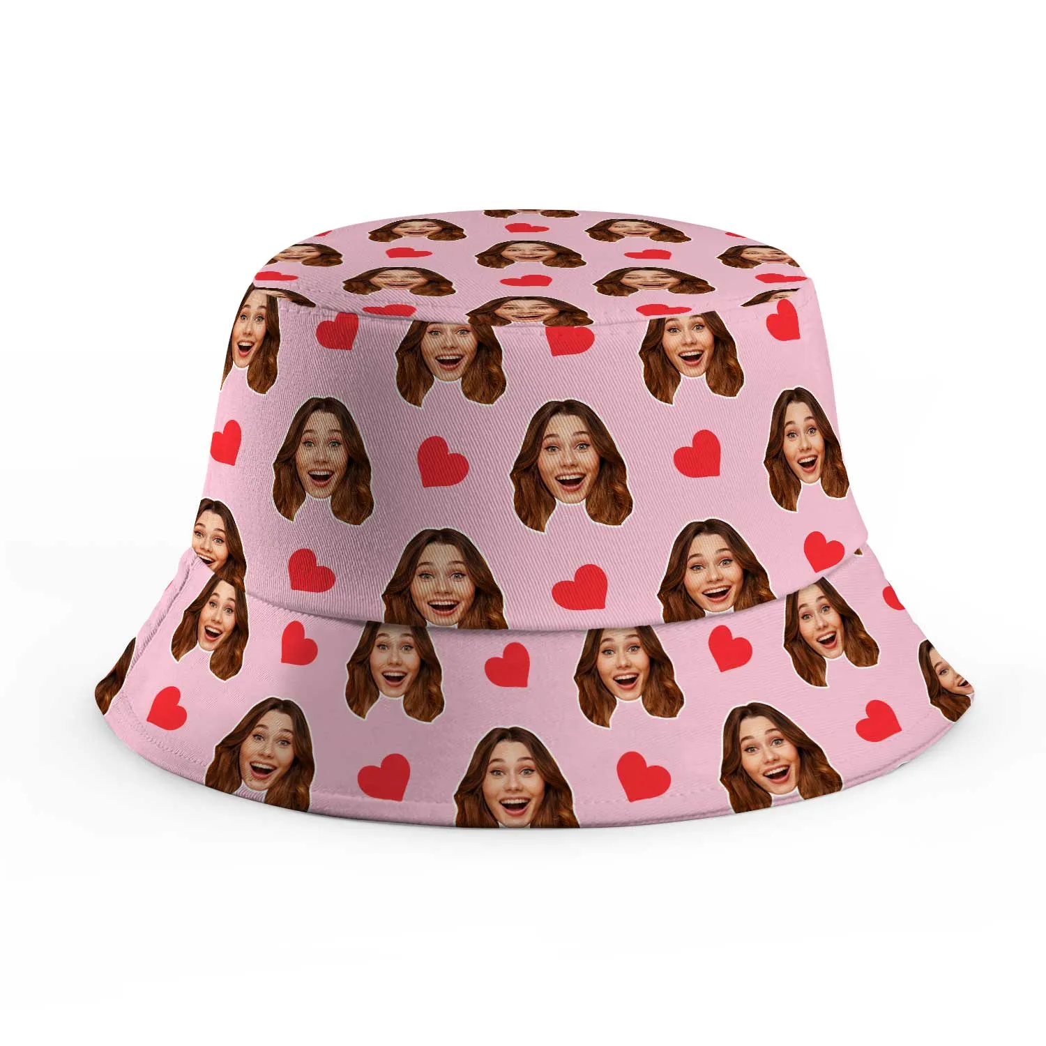 Red Hearts Custom Bucket Hat sold by Super Socks product image thumbnail 3