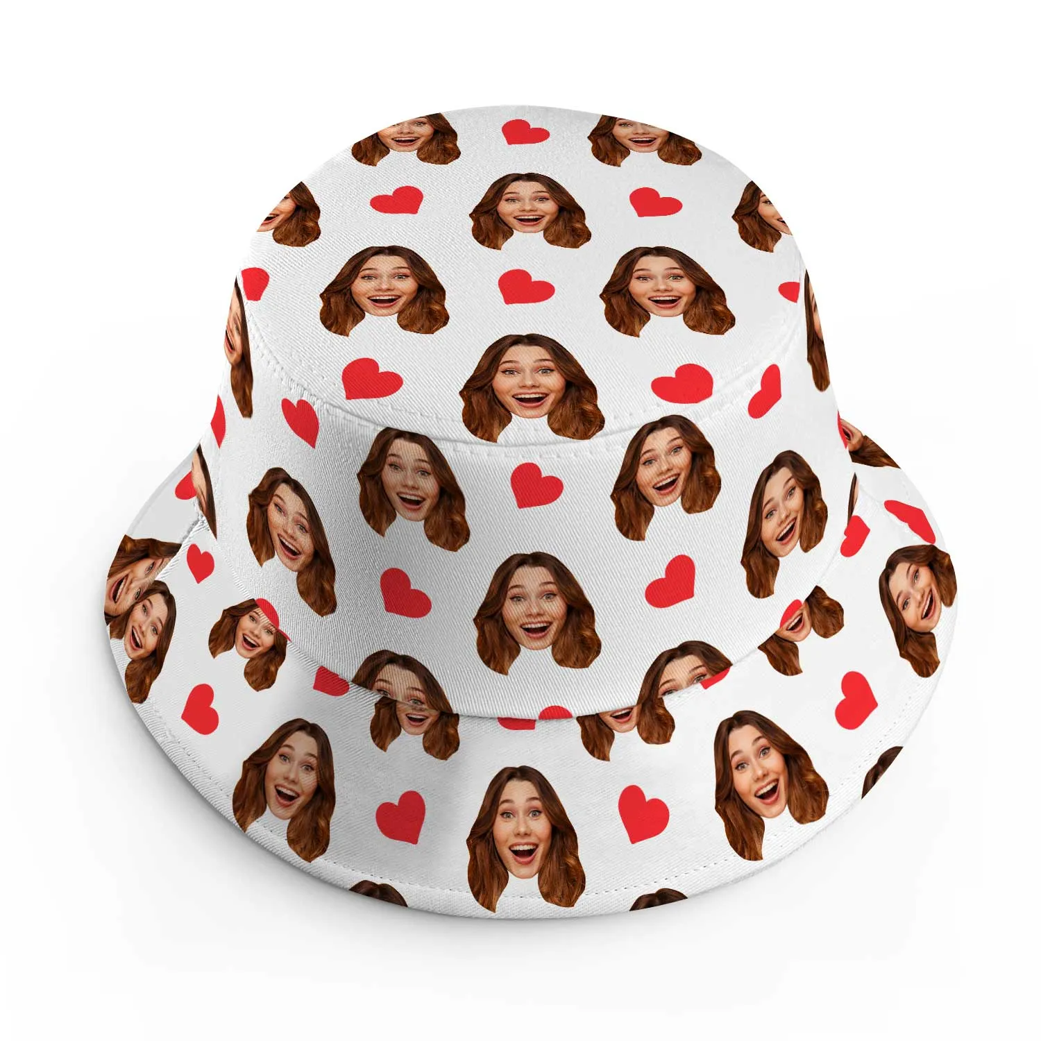 Red Hearts Custom Bucket Hat sold by Super Socks product image thumbnail 2