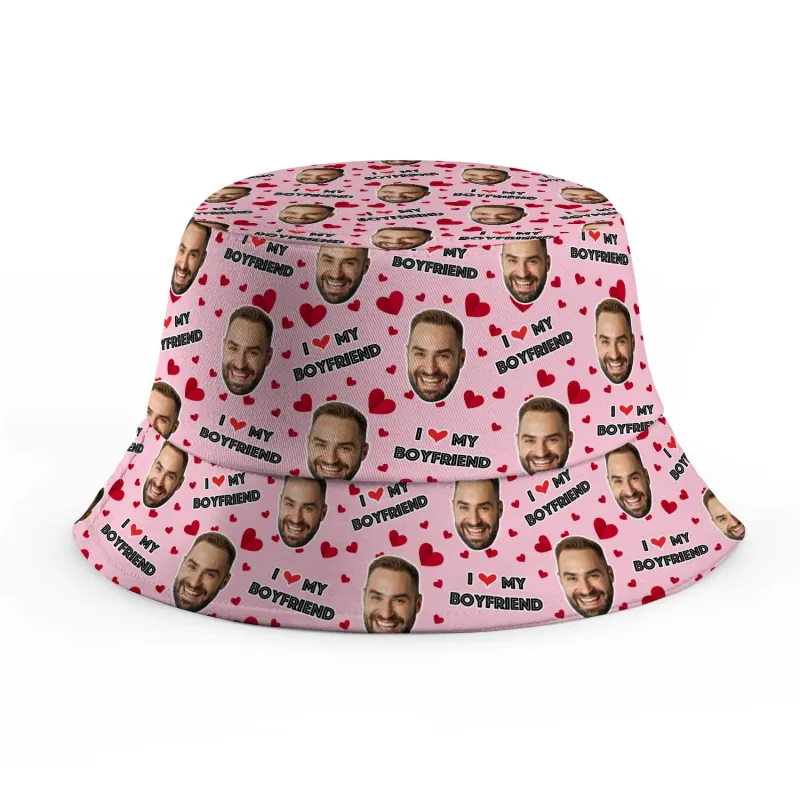 I Love My Boyfriend Custom Bucket Hat sold by Super Socks
