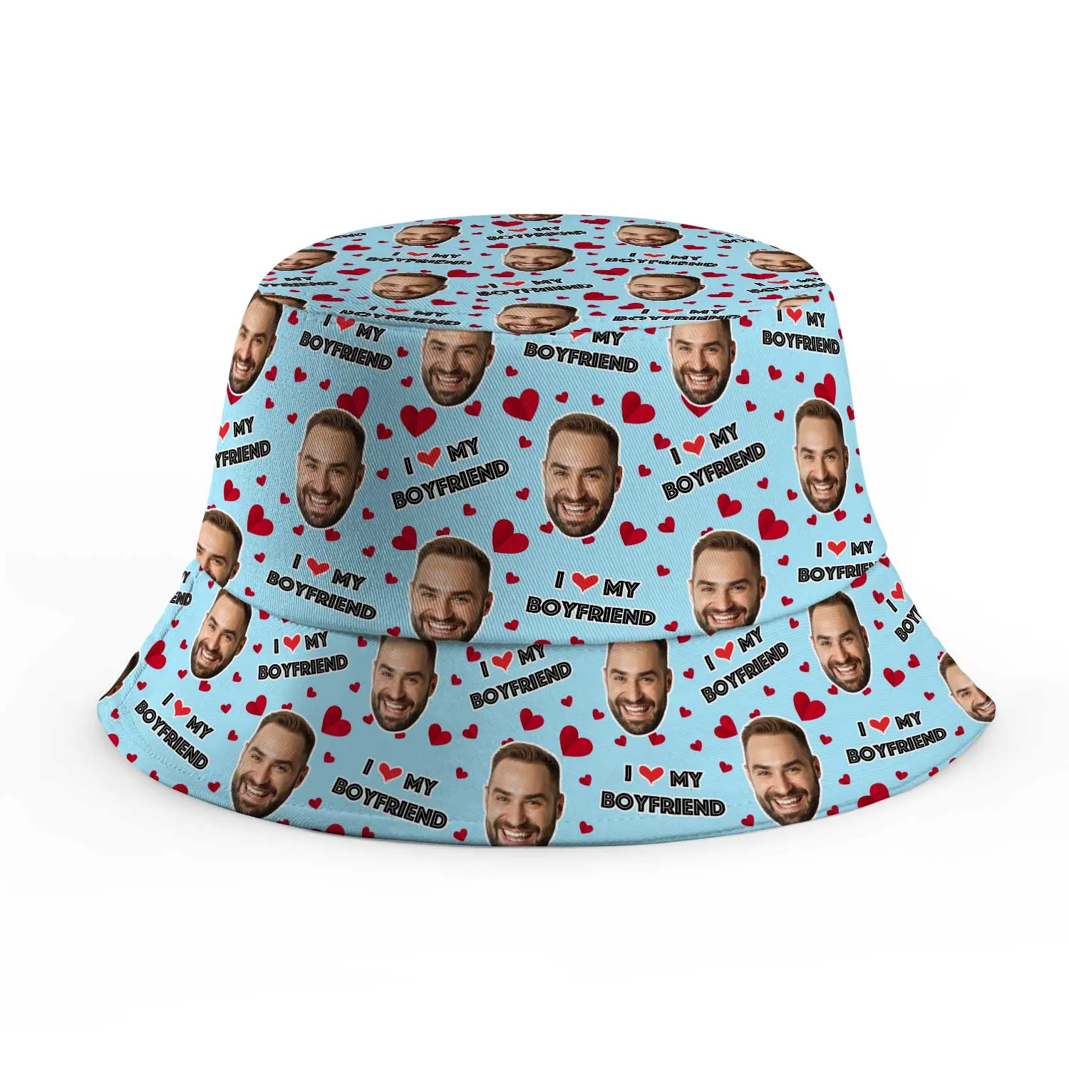 I Love My Boyfriend Custom Bucket Hat sold by Super Socks product image thumbnail 3