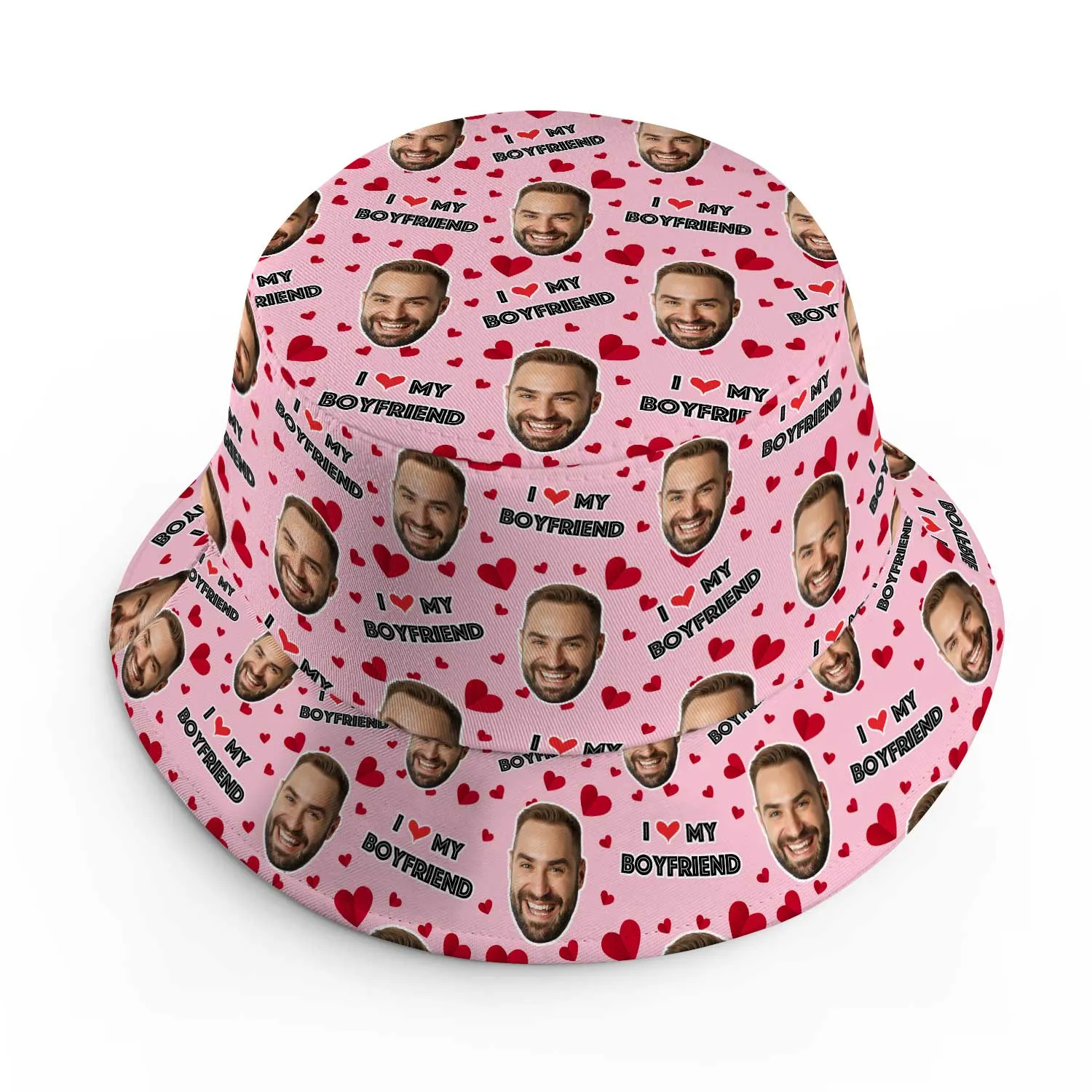 I Love My Boyfriend Custom Bucket Hat sold by Super Socks product image thumbnail 2