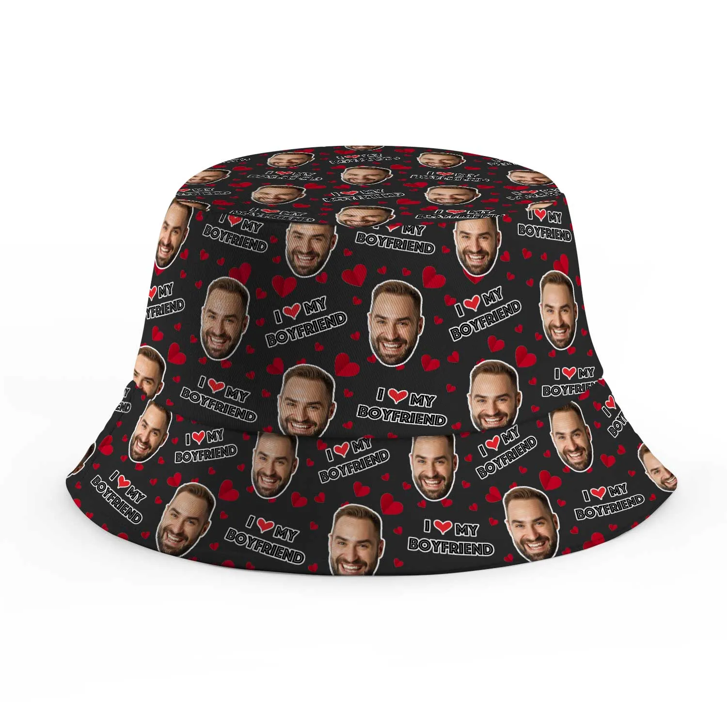 I Love My Boyfriend Custom Bucket Hat sold by Super Socks product image thumbnail 4