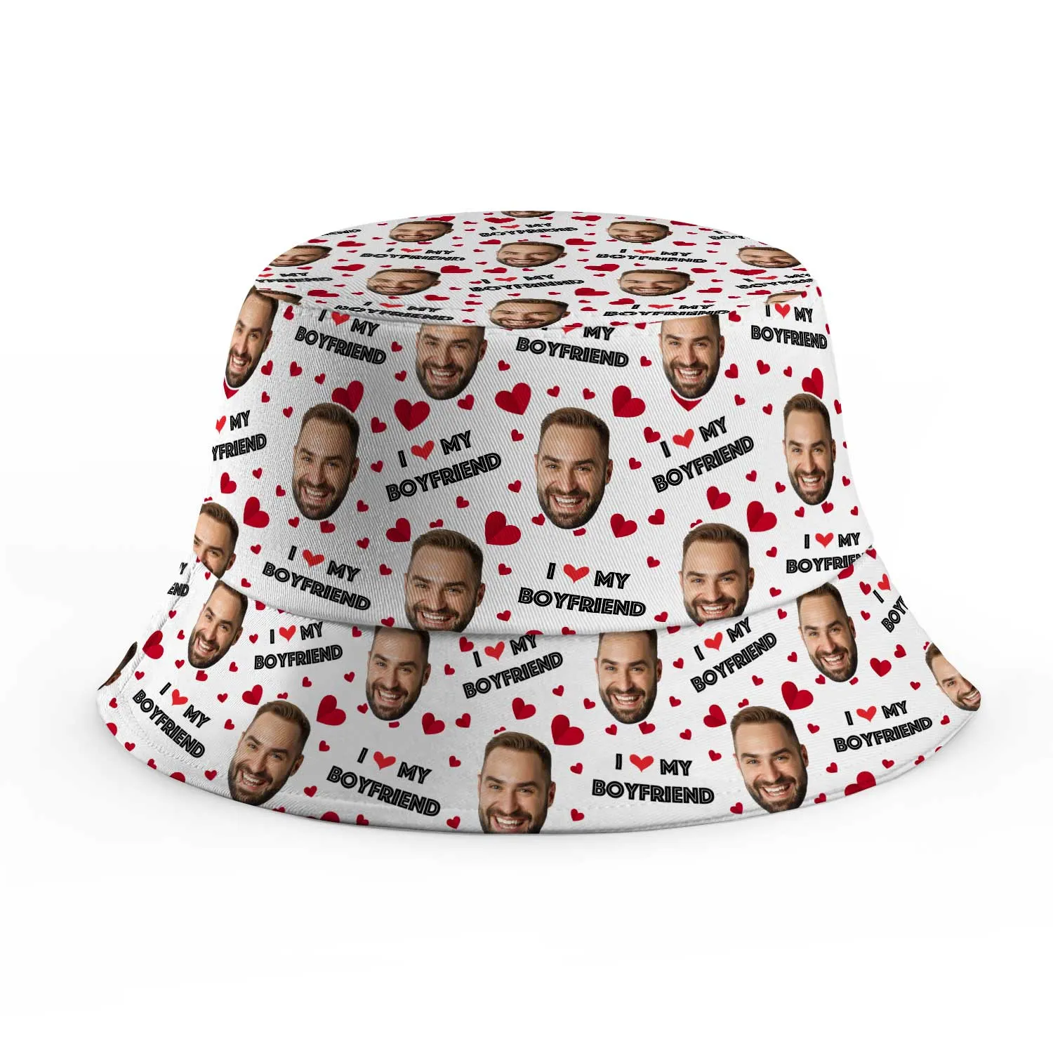 I Love My Boyfriend Custom Bucket Hat sold by Super Socks product image thumbnail 5
