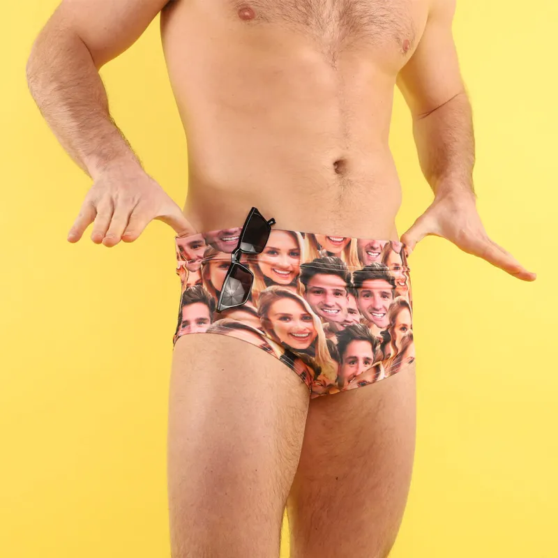 Face Mash Personalised Swim Trunks sold by Super Socks