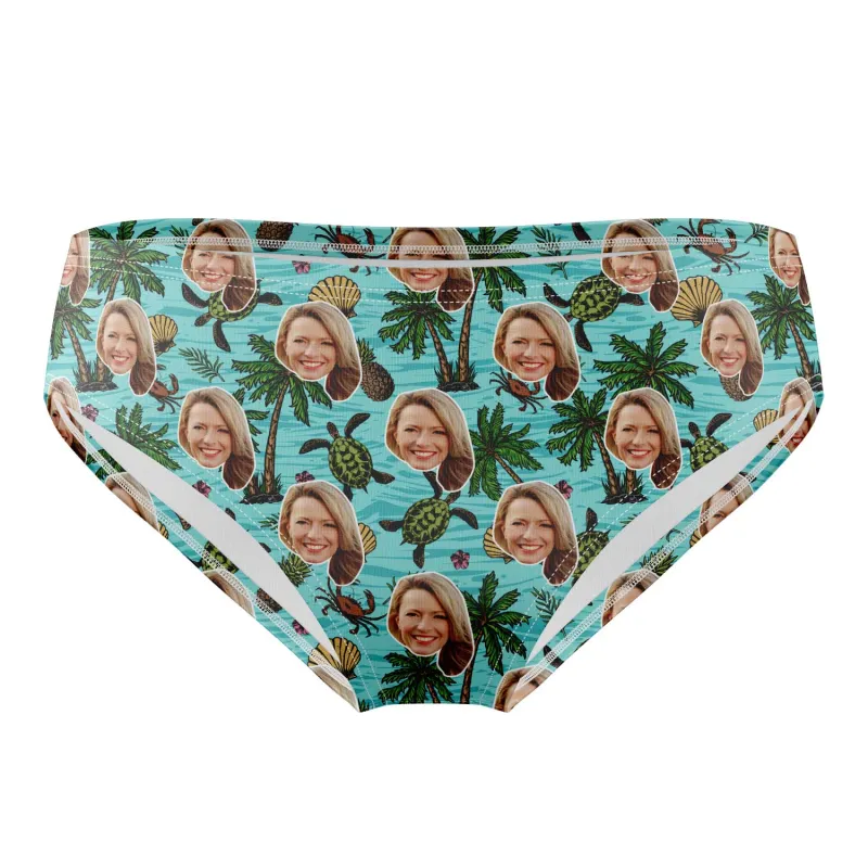 Tropical Turtle Pattern Personalised Swim Trunks sold by Super Socks