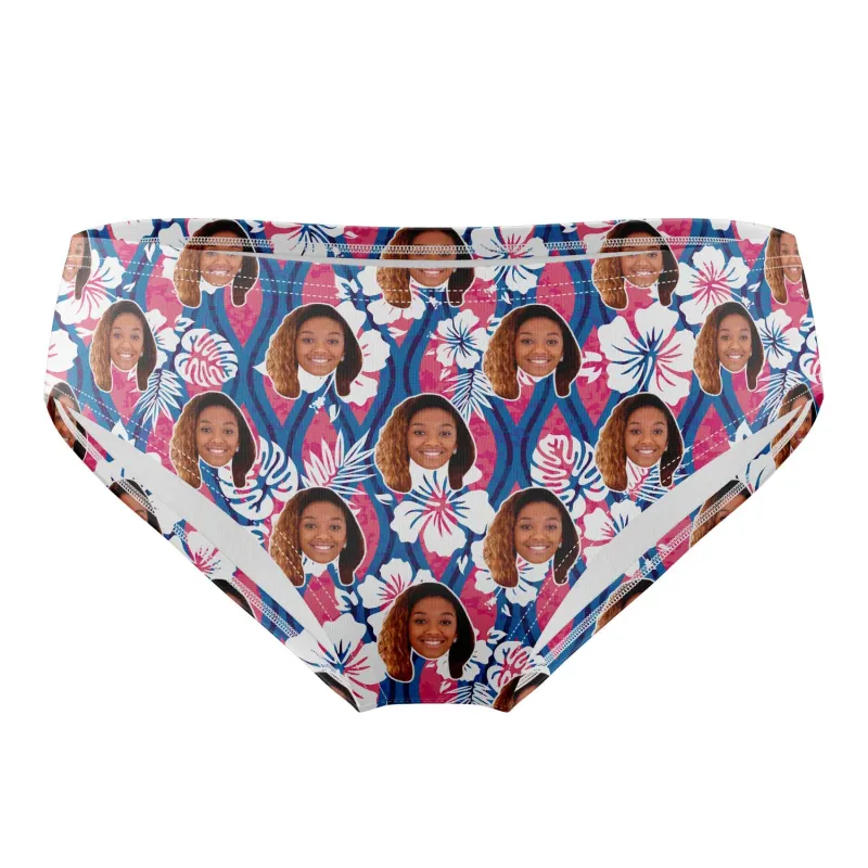 Hibiscus Hawaiian Face Pattern Swim Trunks sold by Super Socks