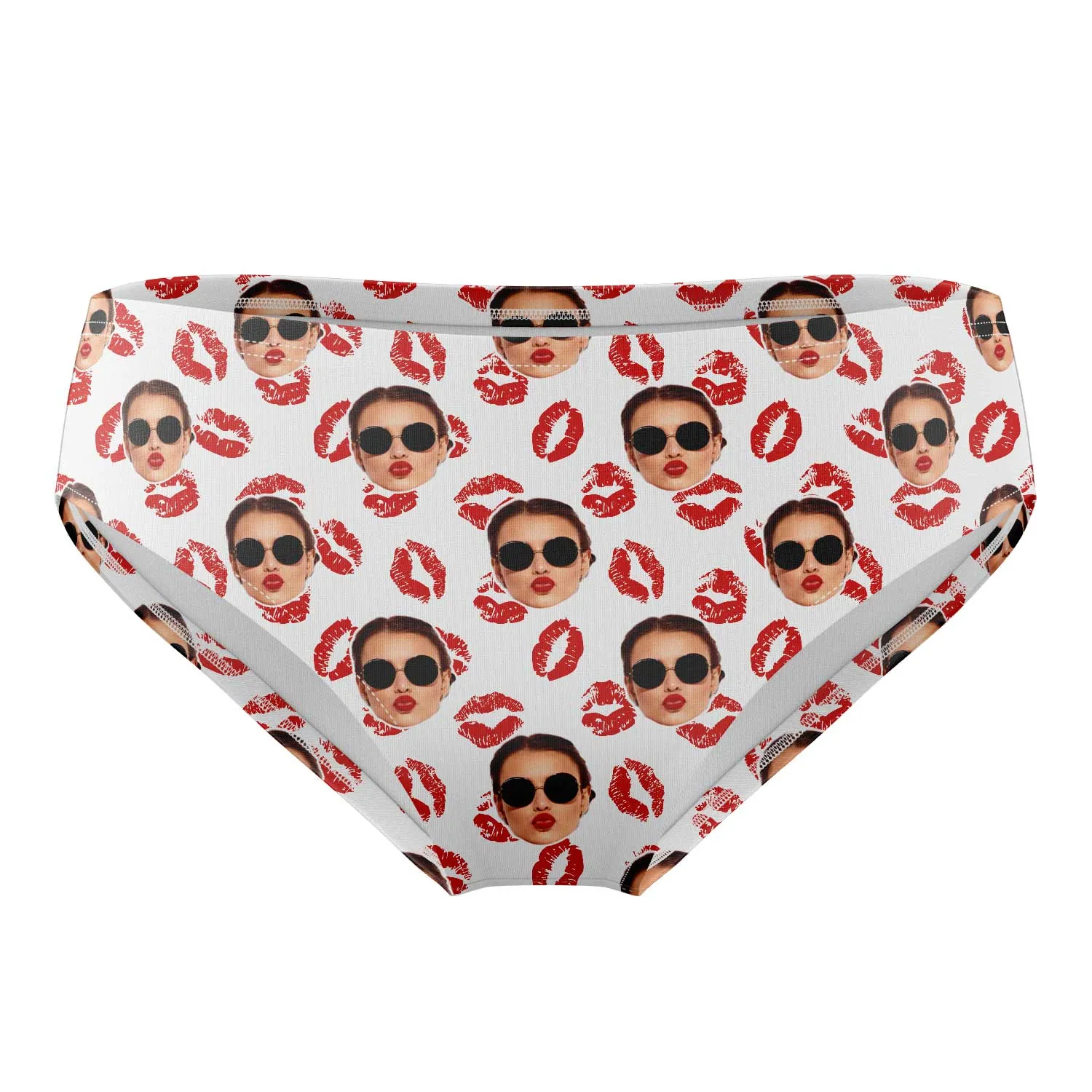 Kiss Lips Face Pattern Swim Trunks sold by Super Socks product image thumbnail 4