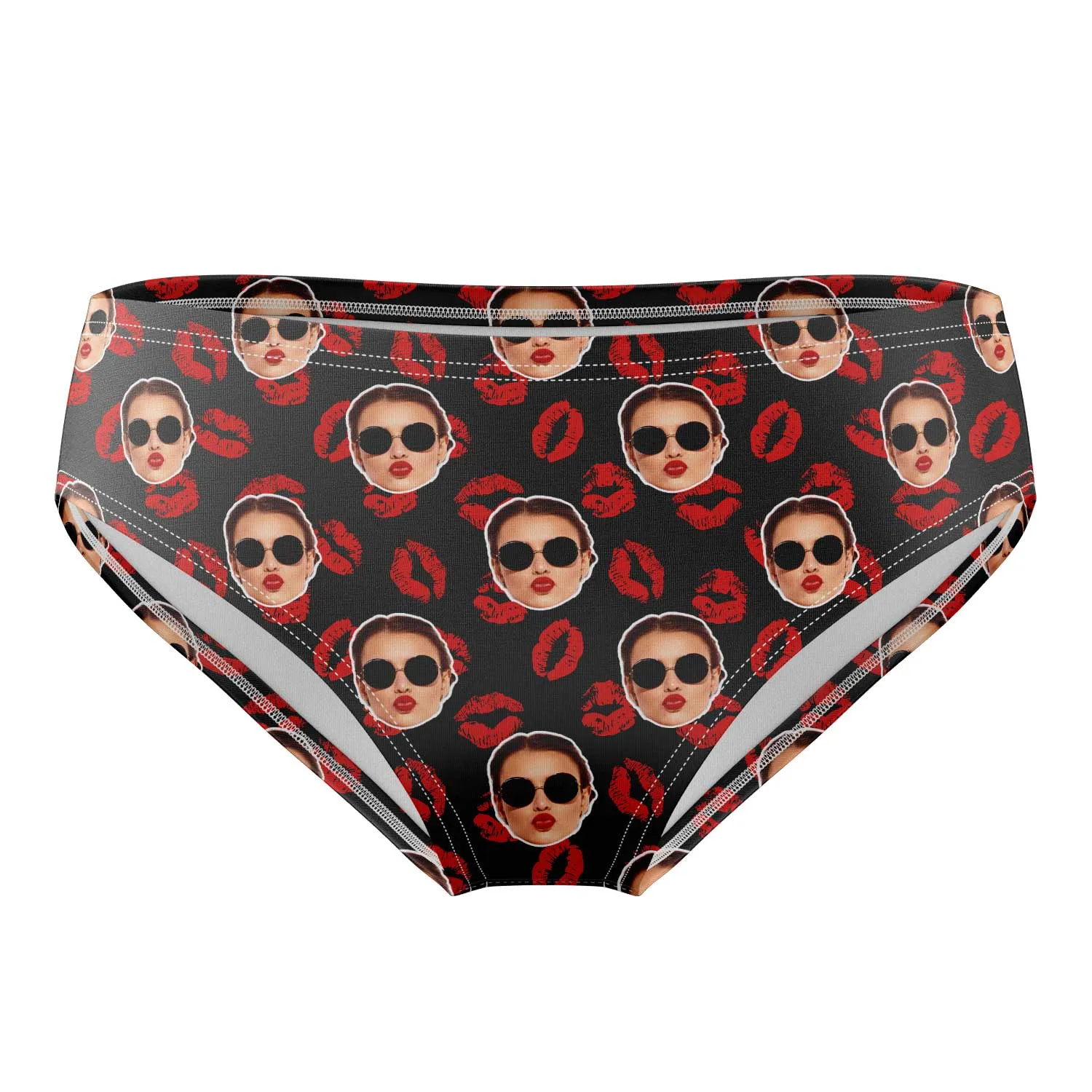 Kiss Lips Face Pattern Swim Trunks sold by Super Socks