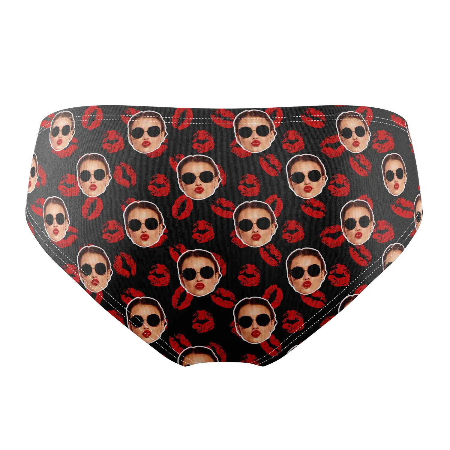 Kiss Lips Face Pattern Swim Trunks sold by Super Socks product image thumbnail 2