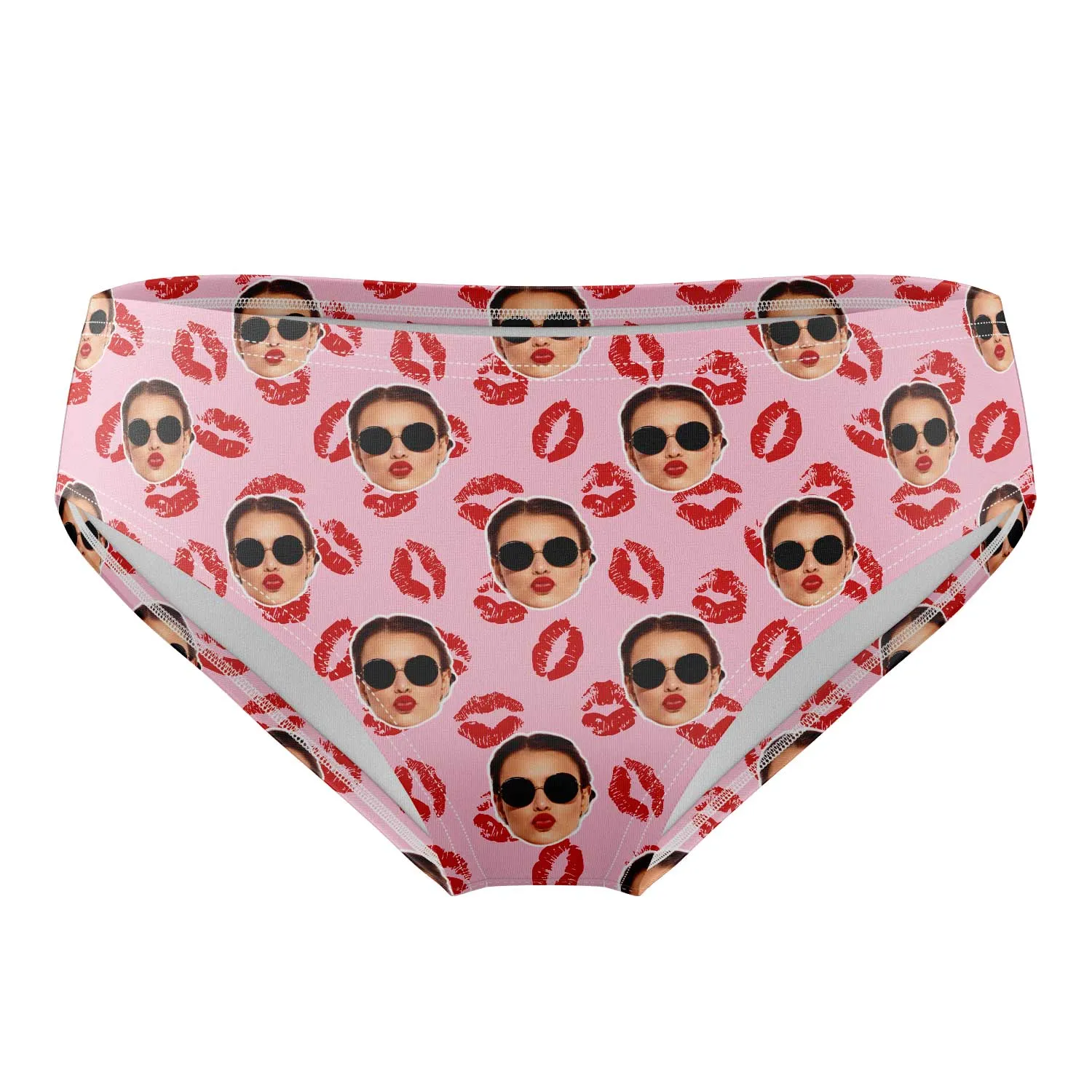 Kiss Lips Face Pattern Swim Trunks sold by Super Socks product image thumbnail 3