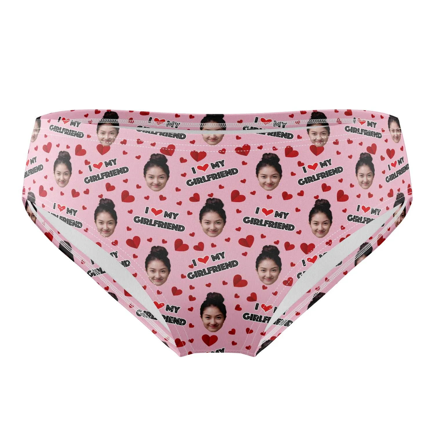 I Love My Girlfriend Personalised Face Swim Trunks sold by Super Socks