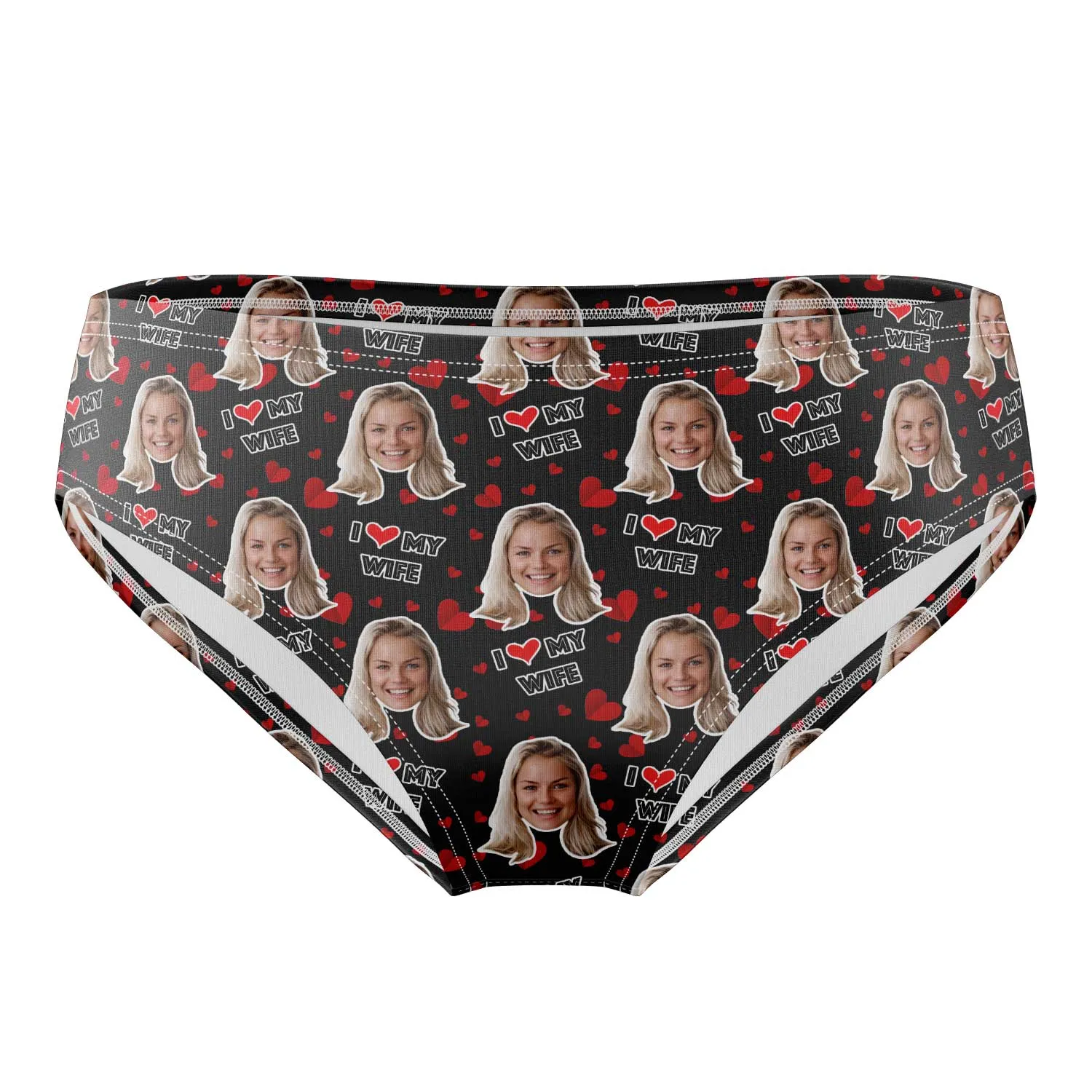 I Love My Wife Personalised Face Swim Trunks sold by Super Socks product image thumbnail 5