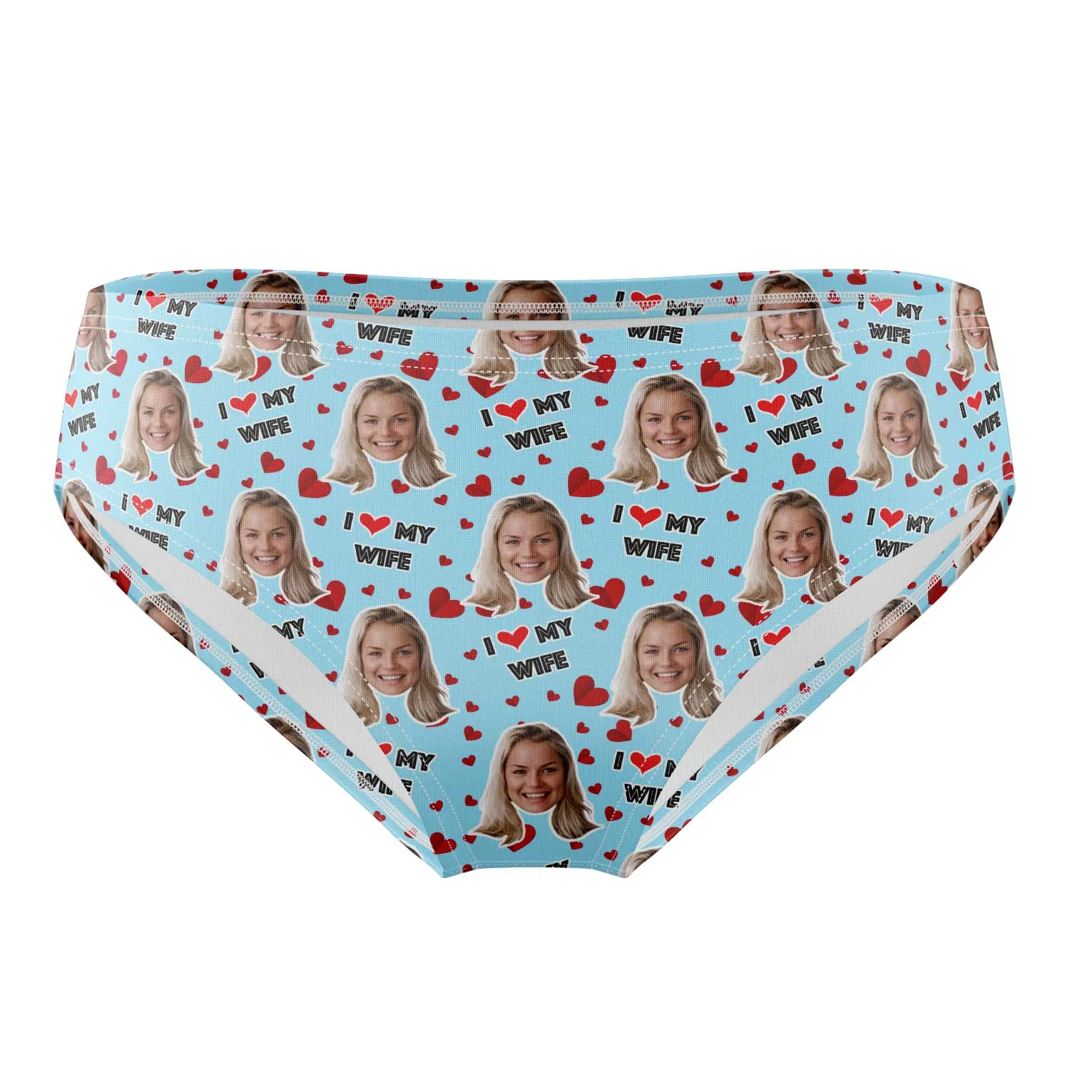 I Love My Wife Personalised Face Swim Trunks sold by Super Socks product image thumbnail 3