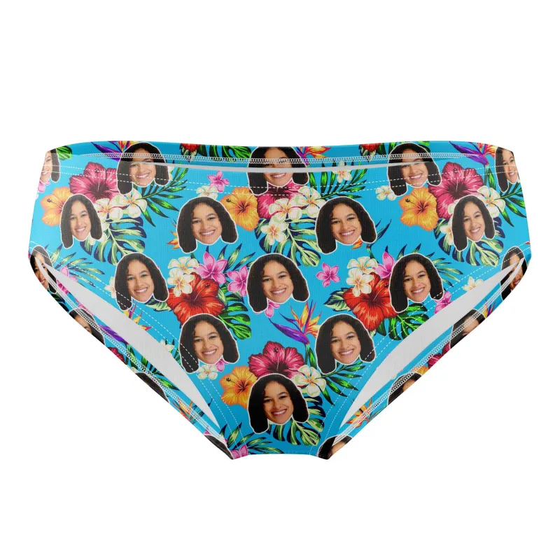 Tropical Floral Hawaiian Personalised Swim Trunks sold by Super Socks