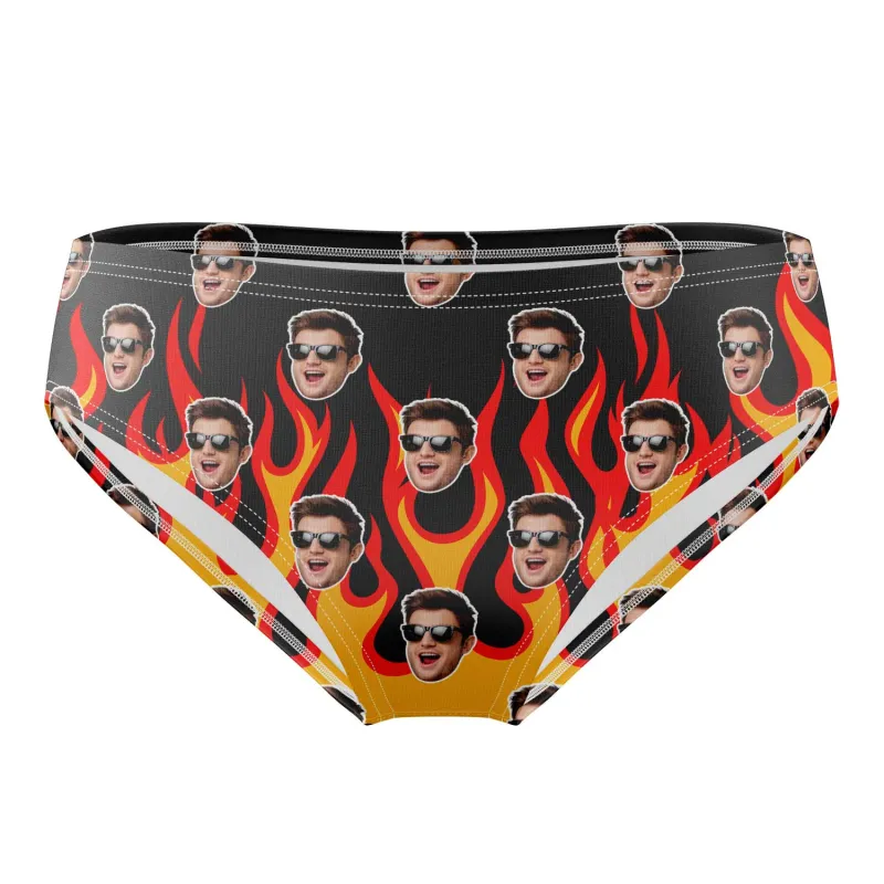 Hot Rod Flame Personalised Face Swim Trunks sold by Super Socks