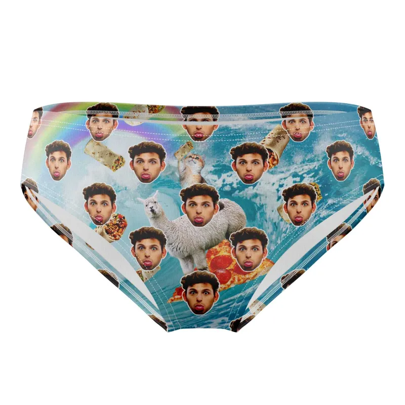 Trippy Surfing Llama Personalised Swim Trunks sold by Super Socks