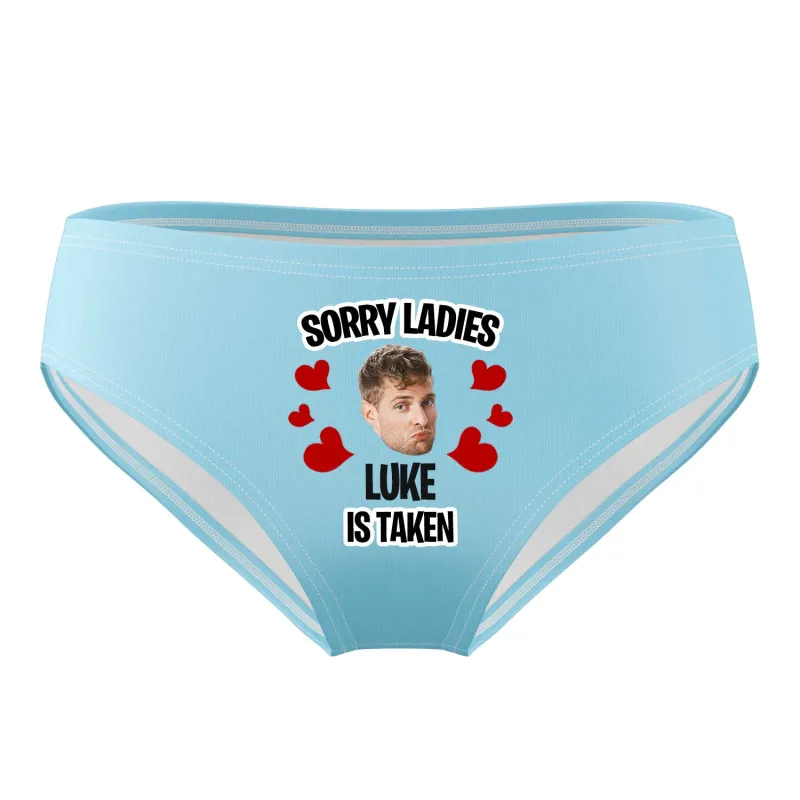 Sorry Ladies *Name* Is Taken Swim Trunks Personalised With Face sold by Super Socks
