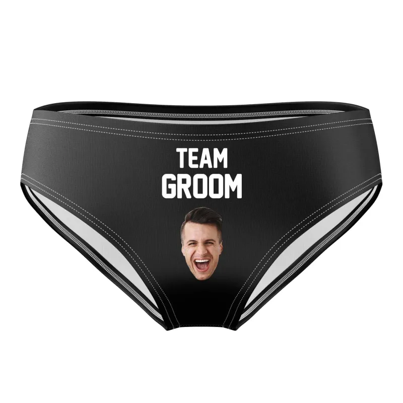Team Groom Swim Trunks Personalised With Face sold by Super Socks